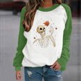 thumbnail image 2 of Sudadera Para Mujer Sudaderas Con Cuello Redondo Festival de Moda Esqueleto Impreso Blusa de Manga Larga Cuello Redondo Suéter Informal Tops Sudaderas Odeerbi ODB132757, 2 of 5