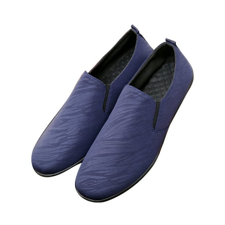 

Kesitin Mens Breathable Round Toe Casual Shoe Driving Comfortable Canvas Loafer Anti-Slip Loafers Navy Blue 8