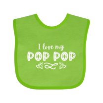 Inktastic I Love My Pop Pop with Hearts Boys or Girls Baby Bib