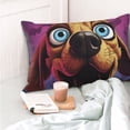 thumbnail image 4 of Fuzoiu Cartoon Big-Eyed Dog Print Pillow Case with Hidden Zipper,Pillow Covers,Soft and Comfortable Pillowcase-16"x24", 4 of 6