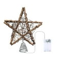 thumbnail image 2 of Farmhouse Christmas Tree Topper, Rattan Star Tree Topper with 50 Warm White LED Lights,Rustic Natural Xmas Tree Decor for Holiday Seasonal Decorations,Indoor Christmas Decor, 2 of 5