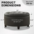thumbnail image 2 of 30-Inch Round Storage Ottoman, Button Tufted Ottoman Coffee Table with Removable Top for Living Room, Bedroom, Office (Black), 2 of 11