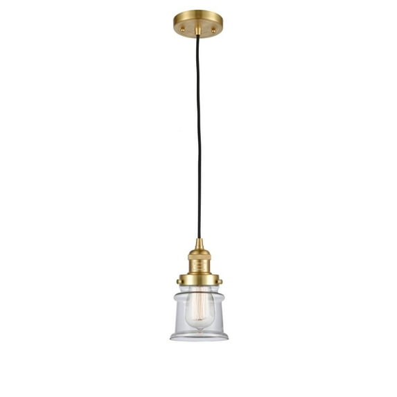 Innovations 201C-SG-G182S-LED Small Canton 1 Light Mini Pendant part of the Franklin Restoration Collection, Satin Gold