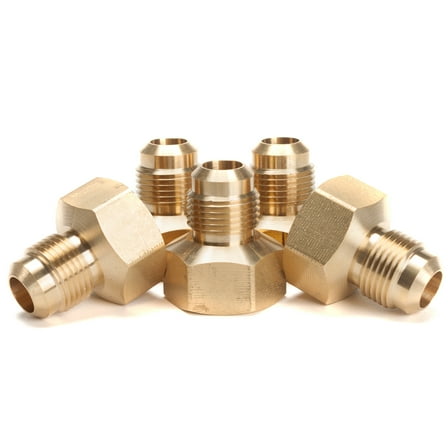 LTWFITTING Brass Flare 1/2" OD x 3/4" Female NPT Female Connector Tube Fitting(Pack of 5)