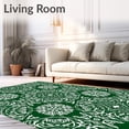 thumbnail image 2 of ODIKA 6x9 Machine Washable Non-Slip Area Rug, Festive Pinecone Swirl Holiday Accent High Traffic Rug, Green, 613247, 2 of 7