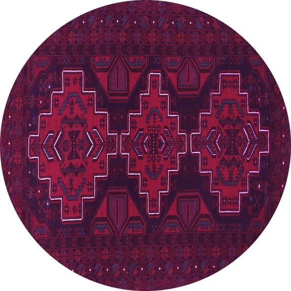 Ahgly Company Indoor Round Persian Pink Traditional Area Rugs, 5' Round