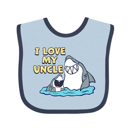 

Inktastic I Love My Uncle Sharks Gift Baby Boy or Baby Girl Bib