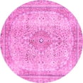 thumbnail image 1 of Ahgly Company Indoor Round Abstract Pink Modern Area Rugs, 4' Round, 1 of 4