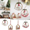 thumbnail image 2 of Adornos navideños Adornos de madera Colgantes de Papá Noel y renos Accesorios festivos para el árbol, 2 of 8