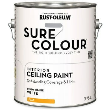 Rust-Oleum Sure Colour™ Paint + Primer, Ceiling Flat, White 3.78 L