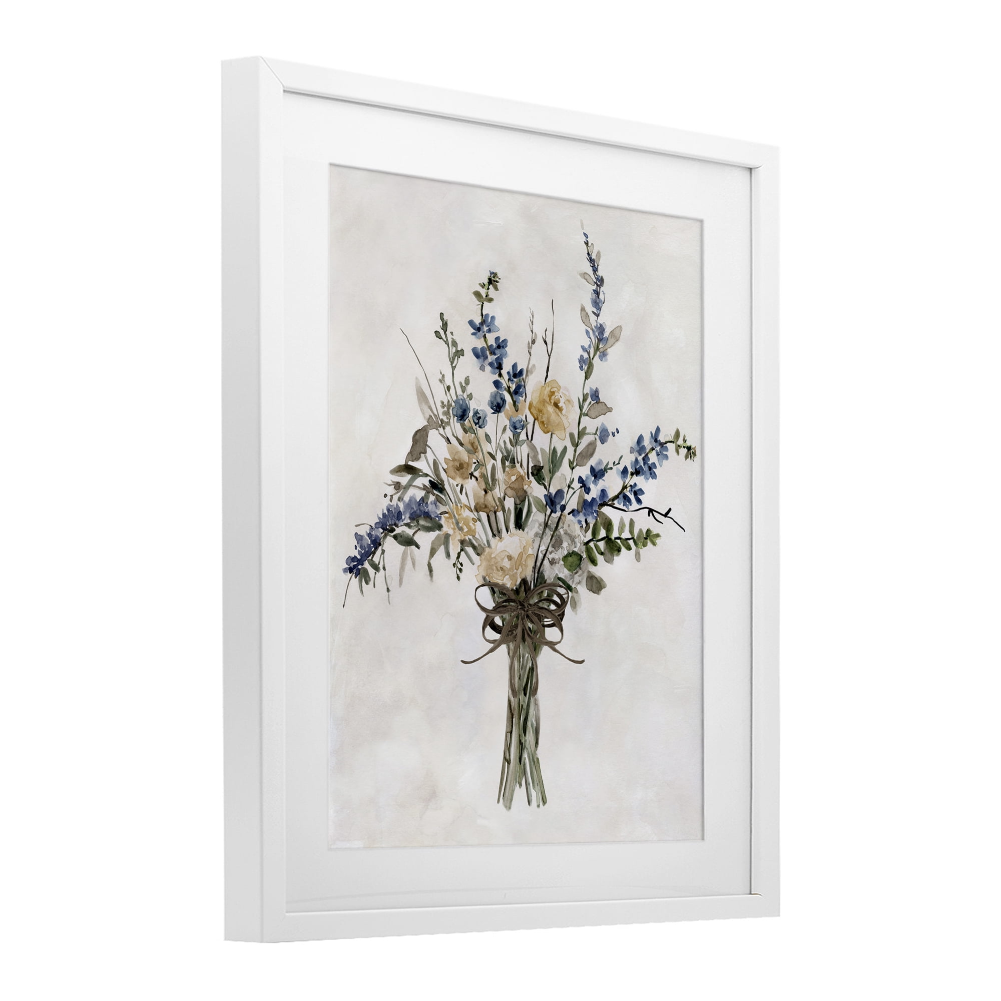 Stupell Industries Subdued Flower Bushel White Framed Print Under Glass, design by Carol Robinson
