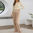 thumbnail image 4 of Hifoo Women Maternity Sleep Pants High Waisted Thermal Wear Soft Plush Pregnancy Comfort Pants With Belly Support Warm Winter Indoor Stretchy Cozy Pajama Bottoms Trousers Solid Color Slacks Stylish, 4 of 5