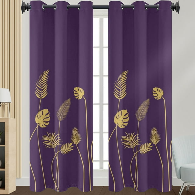 Innerwin Rideaux Semi-Transparents pour Fenêtre à Oeillets Longs Rideaux Filtrant la Lumière Lin de Luxe Texturé Traitements d'Intimité Violet L : 52"x H:72 Pouces