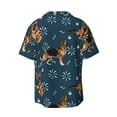 thumbnail image 6 of Lsque German Shepherd Dog print Men's Cuban Collar Short Sleeve Shirt Summer Beachwear Casual Button Down Fashionable Vacation Leisure Shirt-3X-Large, 6 of 7