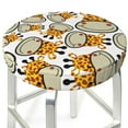 thumbnail image 3 of Bingfone12 Inch Padded Round Bar Stool Cover Cushion With Elastic Fabric Round Chair Seat - Giraffes Head, 3 of 7
