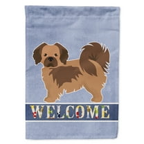 Carolines Treasures CK3680GF Tibetan Spaniel Welcome Flag Garden Size  Small multicolor