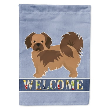 Carolines Treasures CK3680GF Tibetan Spaniel Welcome Flag Garden Size  Small multicolor