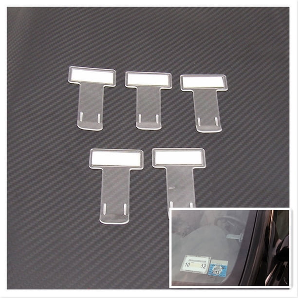 Clip transparente para sujetar el permiso de estacionamiento del automóvil, porta billetes de automóvil con cinta adhesiva para el parabrisas del automóvil