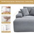 thumbnail image 6 of Leumius 67'' Chaise Lounge Chair Indoor,Corduroy Upholstered Boneless Sofa Bed,Deep Seat Sleeper Couch Reading Chairs with 3 Pillows,Cloud Sofas Couches for Living Room,No Assembly Required,Gray, 6 of 12
