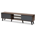 thumbnail image 2 of Baxton Studio Clapton Modern and Contemporary Multi-Tone Grey and Walnut Brown Finished Wood TV Stand, 2 of 9