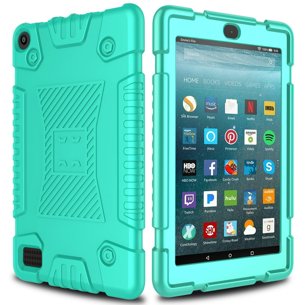 Elegant Choise for Kindle Fire 7 2017 Case, Silicone Rubber Case New