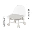 thumbnail image 3 of Low Rolling Stool with Back Support,360° Rotating Rolling Stool,Swivel Chair Stool with BackRest,Multifunctional Chair for Home Cleaning,Sport,Yoga,Garage and Salon（Clear）, 3 of 8