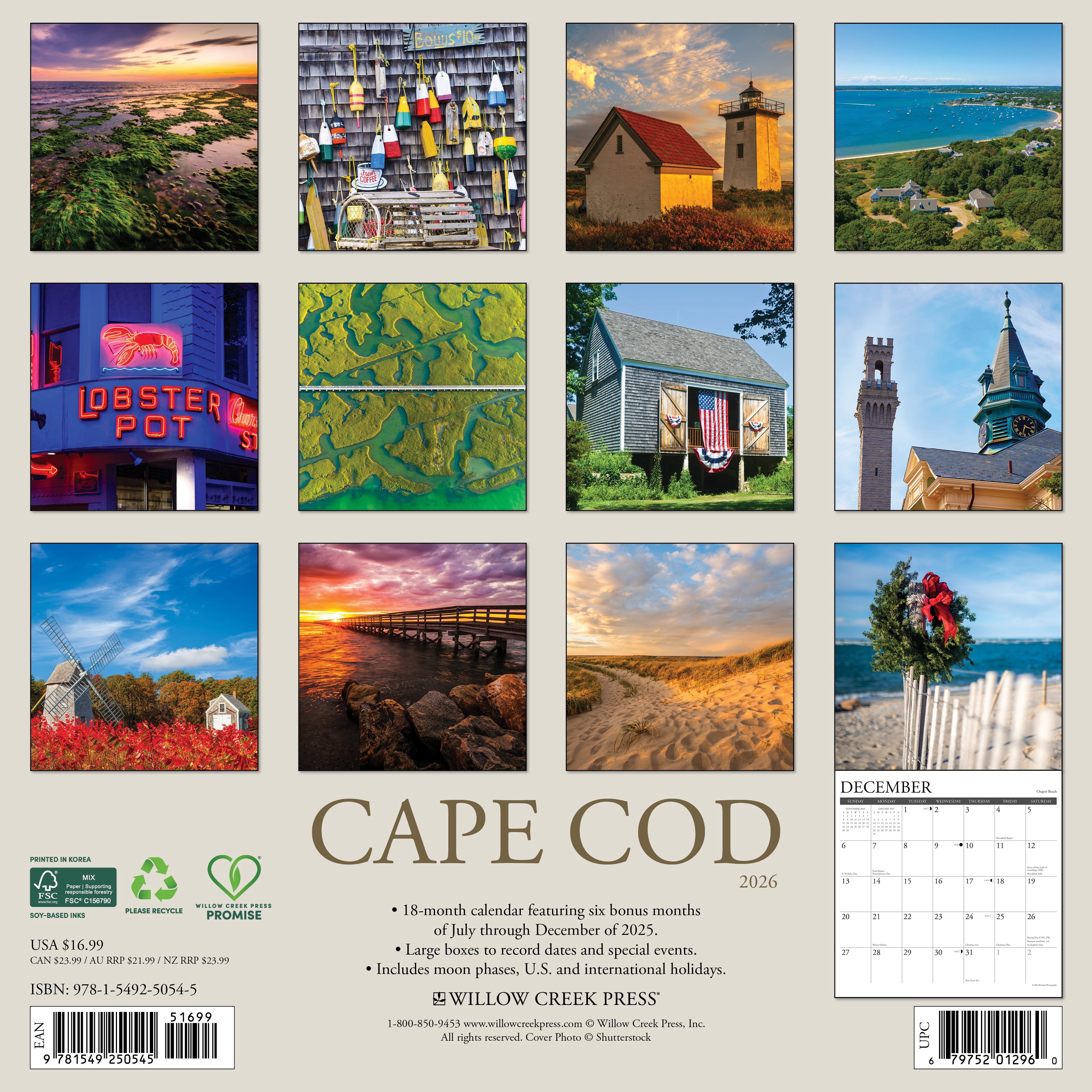 Cape Cod 2026 Wall Calendar, (Paperback)