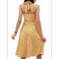 thumbnail image 2 of Robe d'Été Sans Manches Portefeuille à Col en V à Fleurs pour Femme Mini Robe Jaune TG, 2 of 5