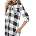 thumbnail image 3 of White Mark Women's Light Weight Plaid Print Tunic with Pockets, 3 of 5