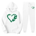 thumbnail image 4 of Womens Two Piece Sweatsuits Long Sleeve Heart Graphic Print Hooded Sweatshirts and Pants Oversized Matching Set Fall Winter Casual Tracksuit, 4 of 4