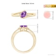 thumbnail image 4 of ANGARA Natural Amethyst and Diamond Split Shank Ring in 14K Yellow Gold for Women (Size-7x5mm) | February Birthstone, Birthday, Anniversary, Jewelry Gift for Women | Natural Amethyst Ring, 4 of 8