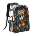 thumbnail image 3 of Sikiie Playful Leopard Art Clear Backpack, Transparent Bookbag for School for Women Men, Capacity Clear Bag for College, Travel, 3 of 7