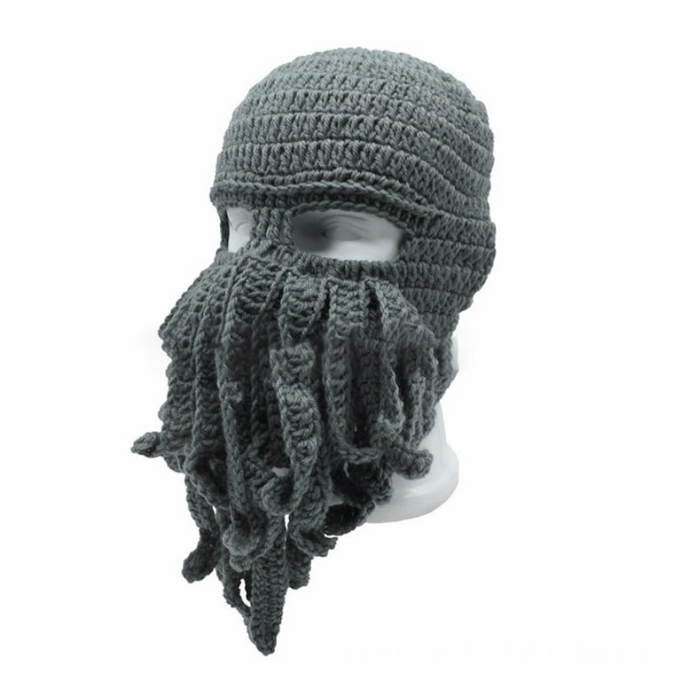 Wind Face Mask Octopus Tentacle Hat Cthulhu Hat Knited Beanie Cap Ski  Winter Fun