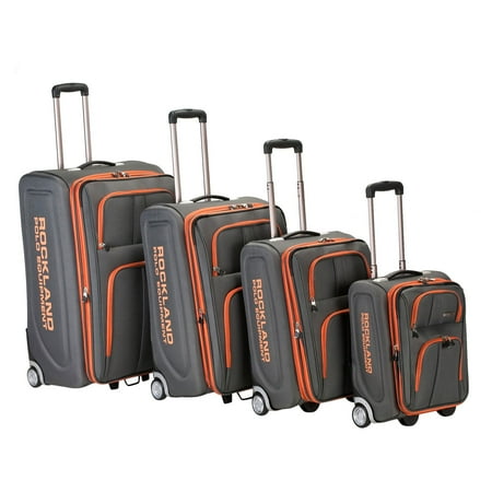 Rockland Luggage Varsity F120 4-Piece Softside Expandable Luggage Set (30", 26", 22" & 18" Suitcase)