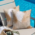 thumbnail image 4 of Throw Pillow Covers, Orange Brown Palm Leaves Decorative Throw Pillow Covers 18x18 Inch, Summer Tropical Plants Botanical Square Linen Pillow Cases for Couch/Living Room/Sofa, 4 of 9