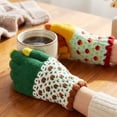 thumbnail image 3 of allydrew Cold Weather Touchscreen Texting Gloves for Women (Set of 2), Yellow and Green Floral, 3 of 6