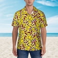 thumbnail image 2 of Pofeuu Chicken Cartoon Print Hawaiian Shirt for Men Sleeves Casual Button Down Summer Beach Dress Shirts T-Shirts,Large, 2 of 7