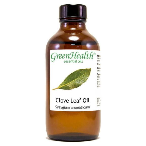 Clove Leaf Essential Oil - 4 fl oz (118 ml) Glass Bottle w/ Cap - 100% Pure Essential Oil by GreenHealth