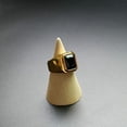 thumbnail image 5 of Men's Stainless Steel Gold/Silver/Black Plated Ring with Square Gemstone Multicolor Stone, 5 of 14