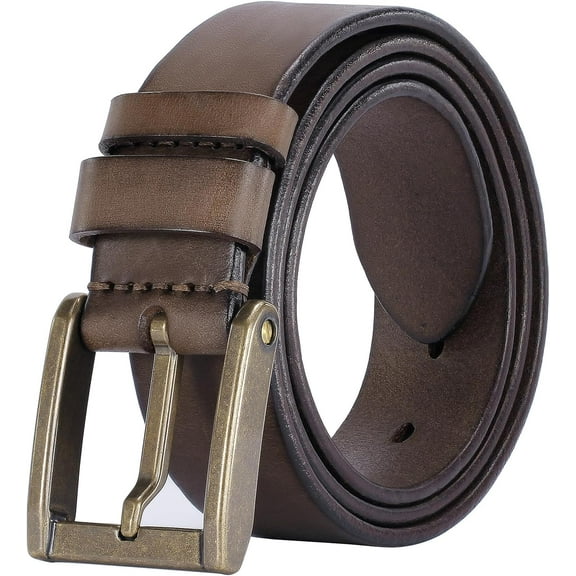 Thicken Full Grain Leather Mens Belt Heavy Duty Mens Work Belt Mens Belt High Hardness Buckle Packed In Gift