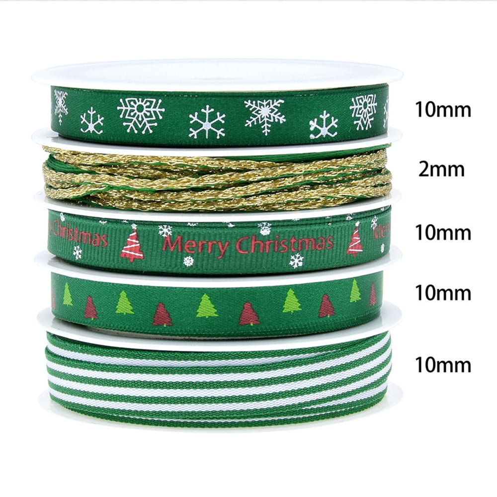 5rolls Ribbons Wrapping Ribbon Christmas Wrapping Ribbon Satin