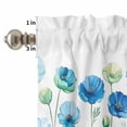 thumbnail image 4 of Dusty Blue Curtain Valances Set Solid Color Kitchen Curtains 36&nbsp;inch Length Rod Pocket Valance and Tiers 3 Piece Set Small Bedroom Bathroom Laundry Decor, 4 of 9