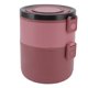 thumbnail image 5 of Fiambrera apilable de 1600 ml, 2 niveles, plástico de grado alimenticio, conservación del calor, a prueba de fugas, sin BPA, para adultos, color rojo, 5 of 14