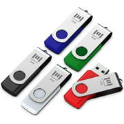 mosDART 5 X 64GB USB2.0 Flash Drive Swivel Bulk Thumb Drives Memory Sticks Jump Drive Zip Drive with Led