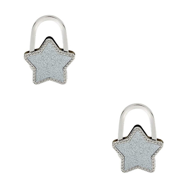 Guardurnaity Ganchos para llaves brillantes con forma de estrella de nuevo diseño, bolsa lateral de de Metal, gancho colgante de aleación, blanco brillante 2piezas