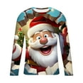 thumbnail image 4 of Awdenio Mens Graphic T-shirts Christmas Long Sleeve Casual Ugly Santa Claus Button Down Xmas Shirts for Men Party Holiday, 4 of 5