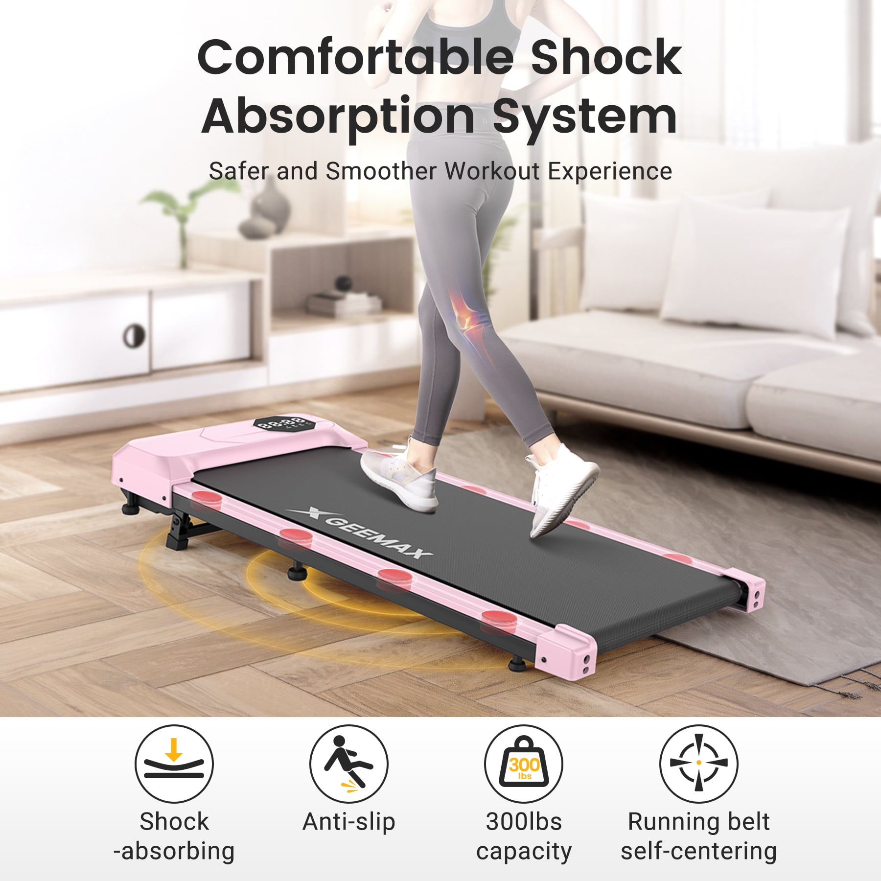 GEEMAX 2.5HP Portable Walking Pad Treadmill, 10% Incline GEEMAX 2.5HP Portable Walking Pad Treadmill, 10% Incline