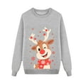 thumbnail image 5 of Fiaer Christmas Sweatshirts for Family Funny Reindeer Graphic Xmas Pullover Fashion Baggy Crew Neck Long Sleeve Holiday Tops Women M, 5 of 5