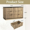 thumbnail image 4 of YINGYING 6 Drawer Dresser for Bedroom, Modern Wooden Wide Chest of Drawers with Deep Drawers Metal Rounded Corner Design Clothes Storage Cabinet, 4 of 10