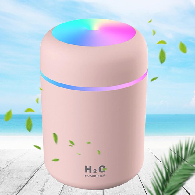 Difusor USB Humidificador de aire ultrasónico Mist Maker (Rosa + 10x Palos de esponja) Wdftyju Libre de BPA